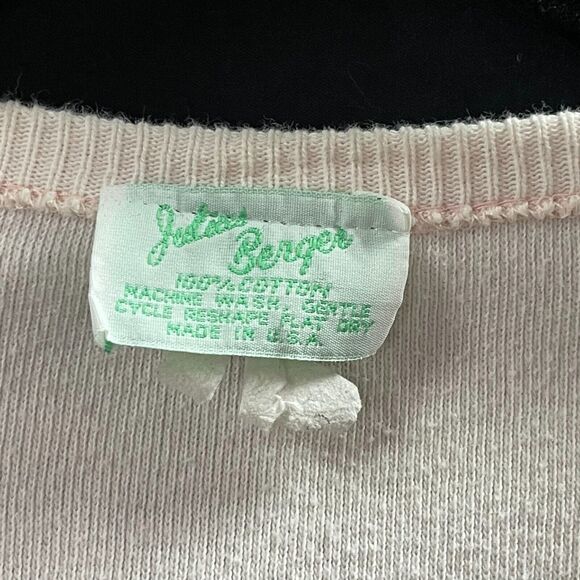 Vtg Julius Berger Girls Sweater Pale Pink Monogrammed with K Size M 10/12 - Picture 4 of 6